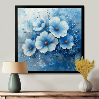 «Blue Poppies Winter Beauty III» - impression d'art mural coquelicots