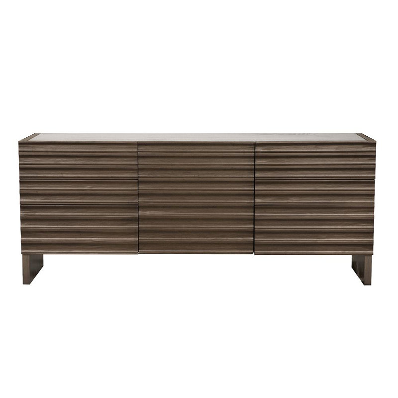Gauss 72'' W Solid Wood Sideboard, Greige Walnut