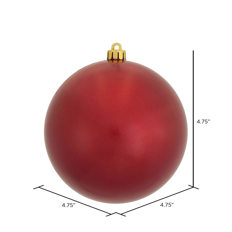 Décoration de boule décorative des Fêtes, H 4,75 po x l 4,75 po x P 4,75 po, Rouge