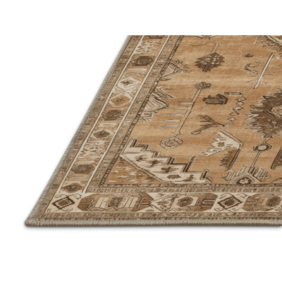 Machine Washable Persian Brown Area Rug