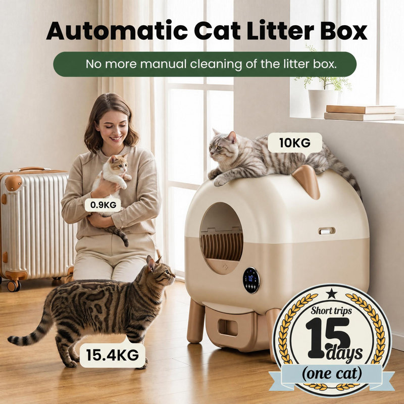 Plastic Self-Cleaning Litter Box