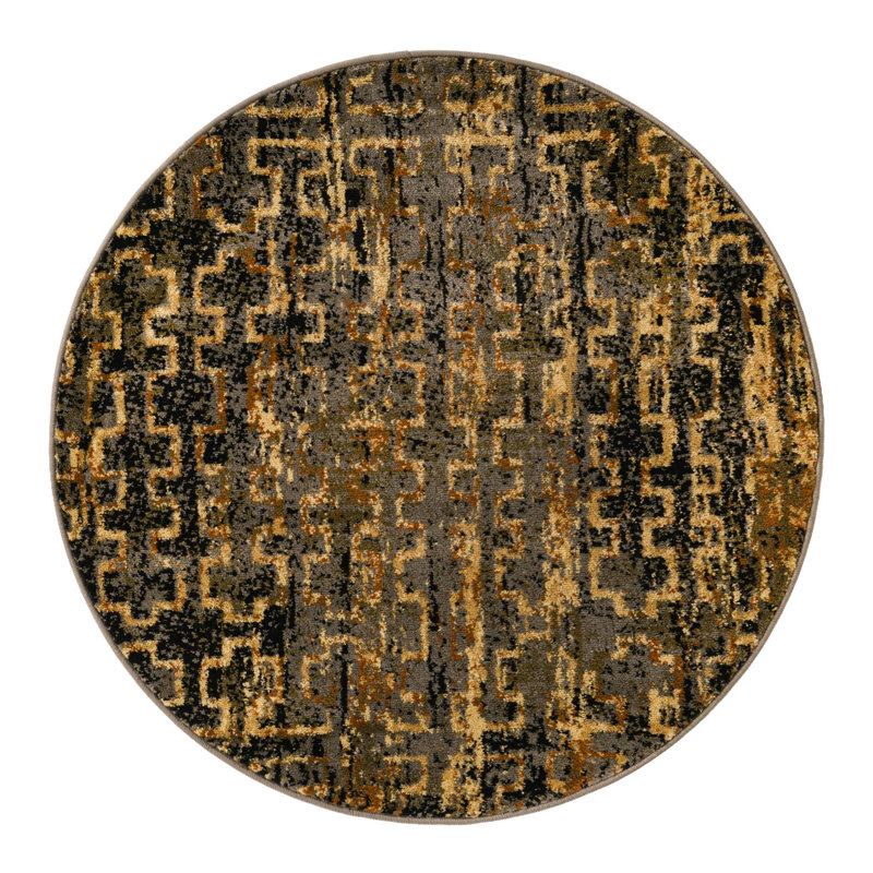 Karwan Geometric Indoor Rug, Round 3'3"