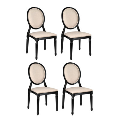 Resin Louis Pop Chair With Vinyl/Burlap Fabric Seat And Back, 4 Chair Bundle By Chivari
