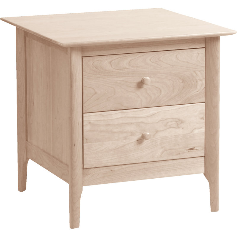Sarah 2 - Drawer Solid Wood Nightstand, 24", Parchment Maple