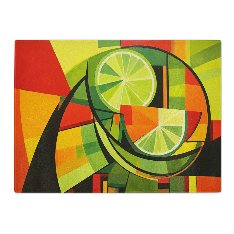 Lime Fruit Constructivism  Glass Chopping Board