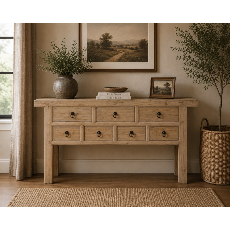 Capri Solid Wood Sideboard, Brown, 35"H x 60"W x 16.7"D
