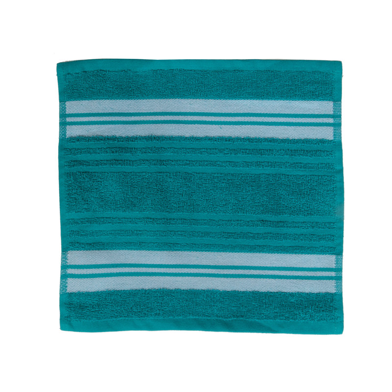 Harricharan Cotton Jacquard Washcloth, Teal