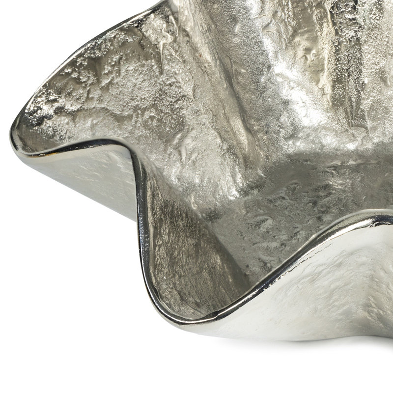 Pedicoat Metal Bowl Small (Brass), Silver, 4.75" H x 12" W x 12" D