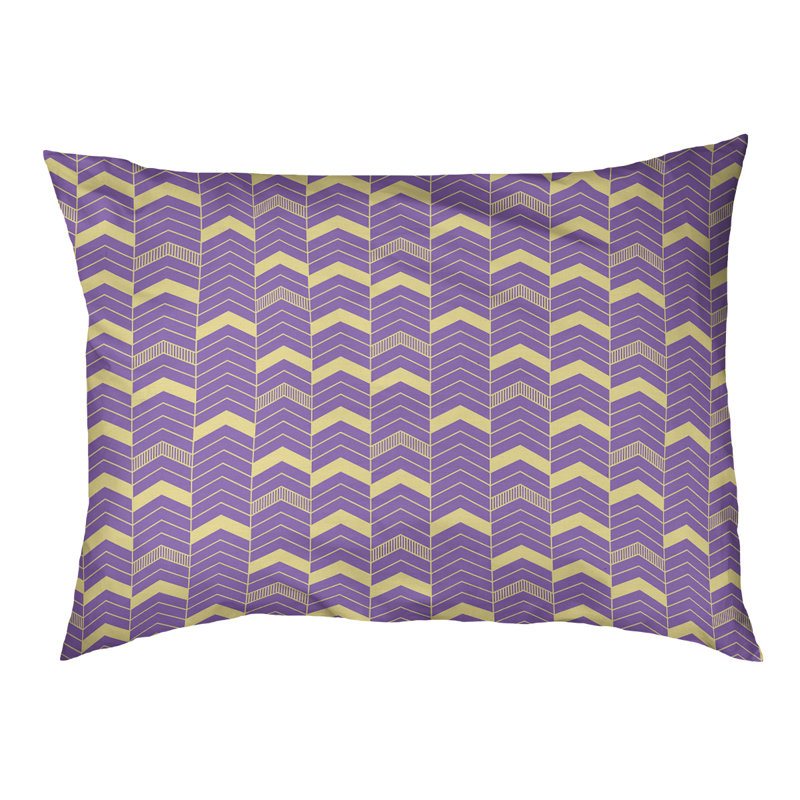 Coussin de concepteur lineed Chelan, Petit (L 28 po x l 18 po), Mauve / Jaune