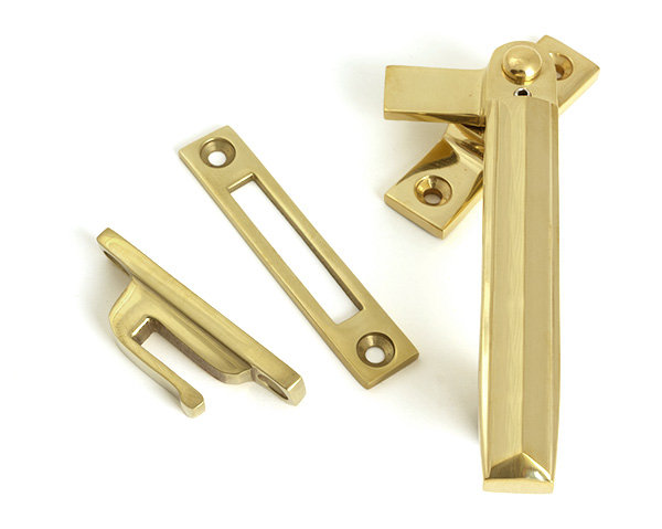 Art Deco Locking Fastener - RH, Polished Brass
