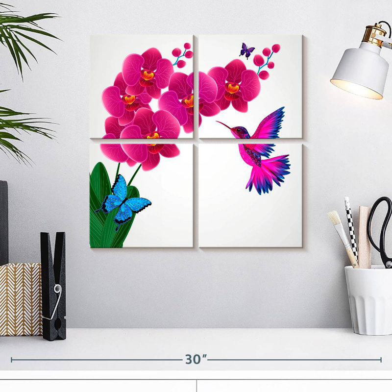 Orchidées colibri, H 18 po x l 18 po
