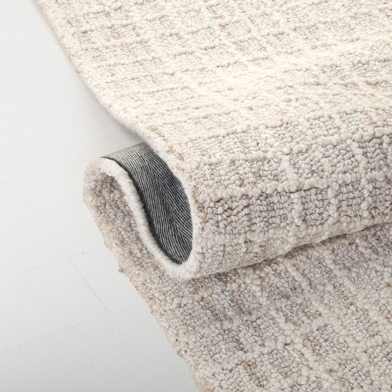 Lrl 6929 Hand Tufted 85% Wool; 15% Cotton Geometric Rug, Rectangle 4' x 6'