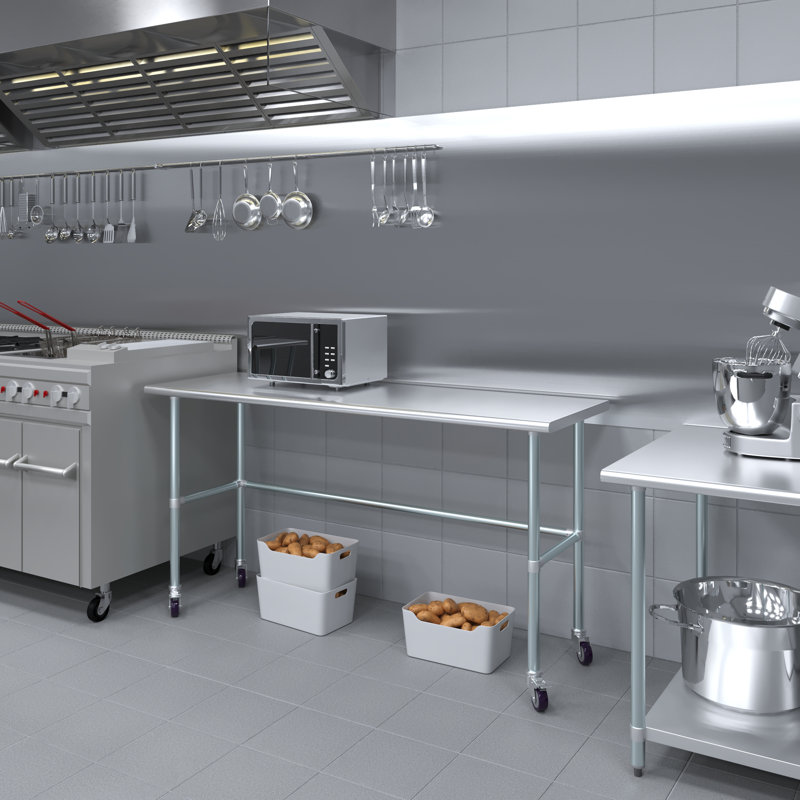 Table de travail en acier inoxydable, H 38 po x L 72 po x l 24 po