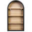 4 tablettes arquées noires, 43 po de hauteur, capacité de rangement, conception élégante, robuste, première bibliothèque, 43,59 po de hauteur, tablettes, mélange rétro et moderne, coffre-fort stable