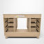 Meuble-lavabo simple de 120 cm (47,2 po) avec lavabo en résine SMC, 8 tiroirs et rangements, design cannelé, style moderne, salle de bain principale