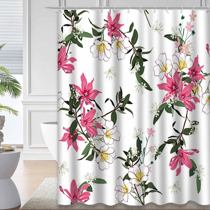 Rideau de douche vert imperméable, rideaux de douche pour la salle de bain avec 12 crochets, 72" L x 72" W