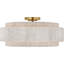 Dorado 25" Flush Mount in Antique-Burnished Brass and Washed Abaca