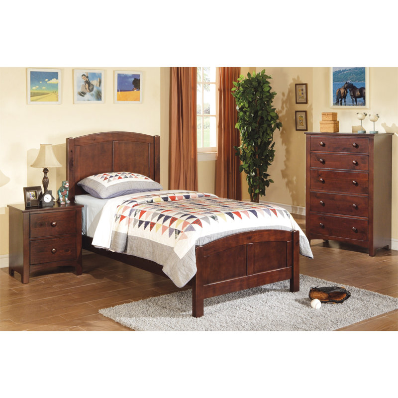 2 tables de chevet en chêne foncé - décoration de chambre à coucher moderne