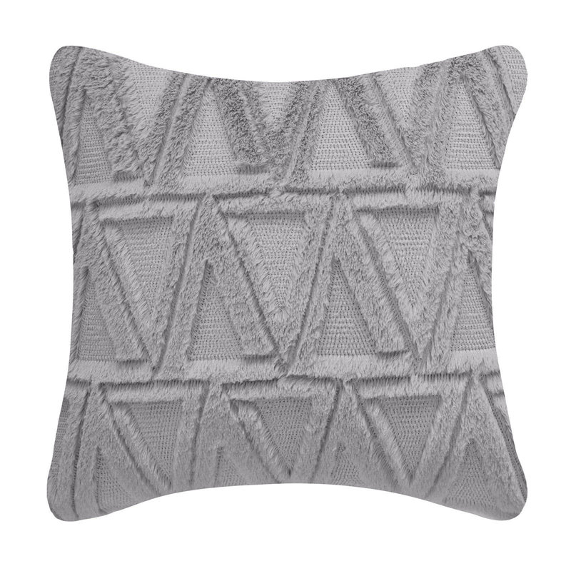 Coussin en fourrure synthétique , gris