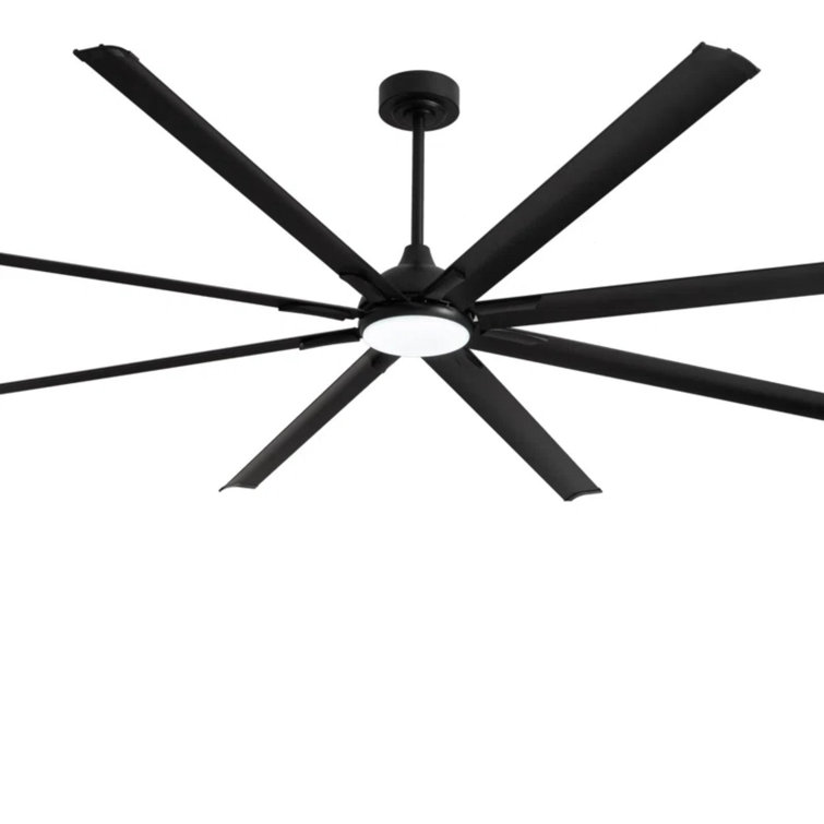 96" Ceiling Fan with LED Light and Remote Control Black