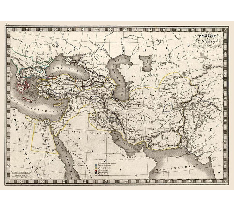 «Red Barrel Studio®», toile tendue avec châssis Monin, Alexander the Great Empire Middle East, Monin, H 14 po x l 18 po