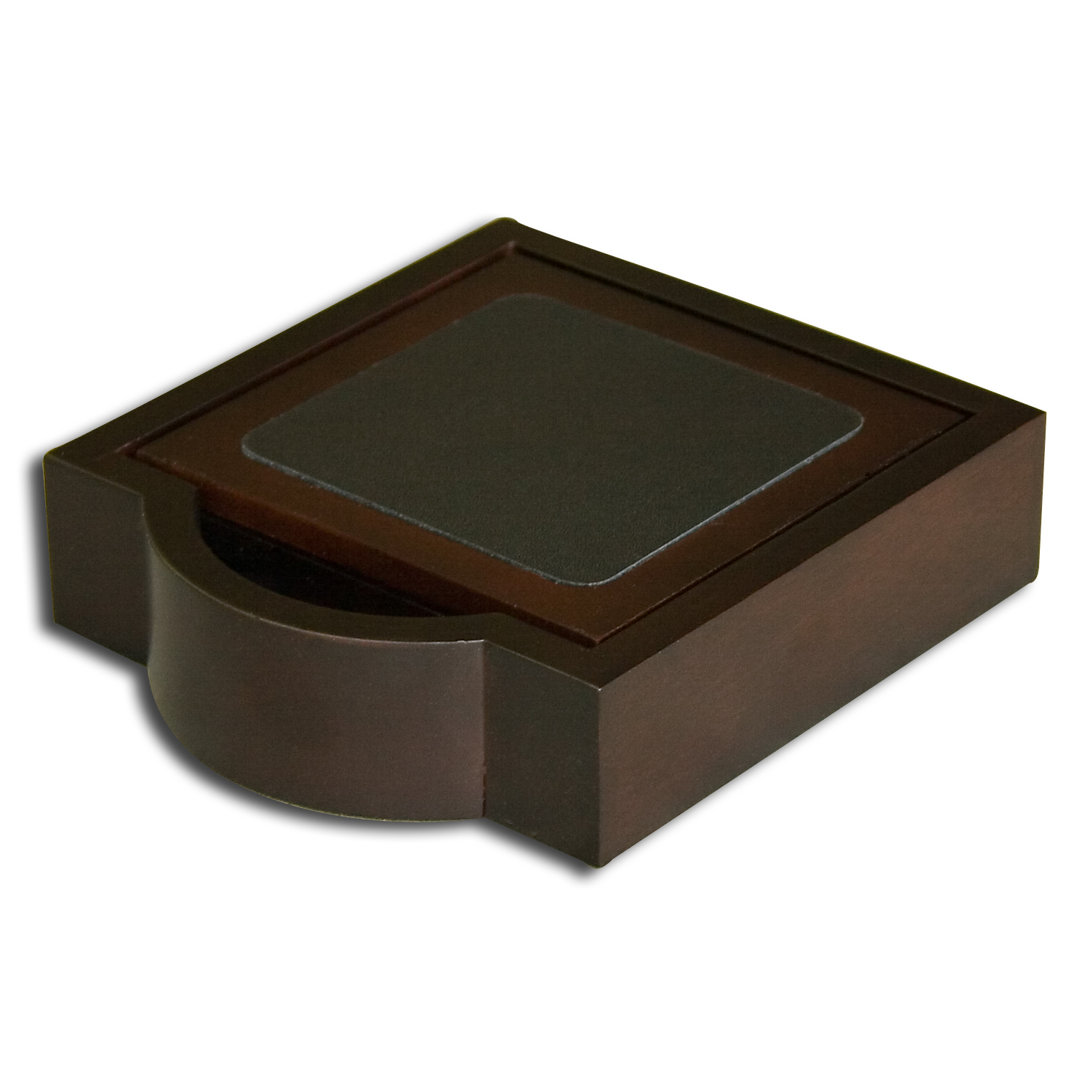 Leather 1 Piece Coaster Set With Holder Dacasso