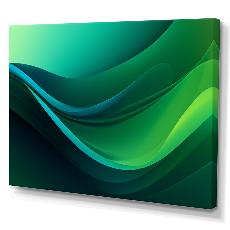 «Green Fractal Infinite Crêtes» sur toile imprimée, Toile tendue, H 12 po x l 20 po x P 1 po