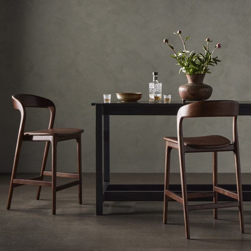 Amare Stool, Sonoma Coco Genuine Leather/Umber Ash, Counter Stool (26.5" Seat Height)