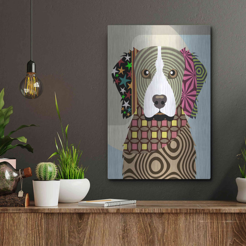 «Brittany Spaniel» par Lanre Adefioyue, H 16 po x l 12 po
