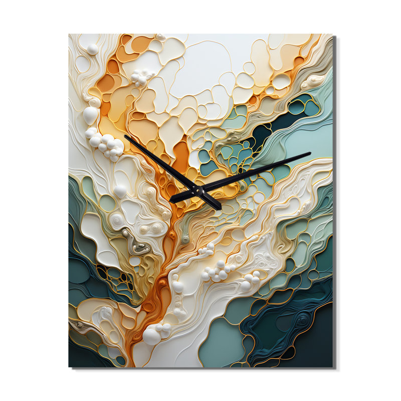 Abstraction organique orange et blanc - art abstrait très grand, H 40 po x l 30 po x P 1 po