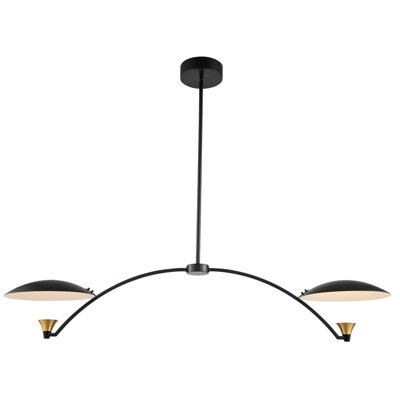 Luminaire suspendu Kalco noir mat / laiton rouge 2 LT Redding