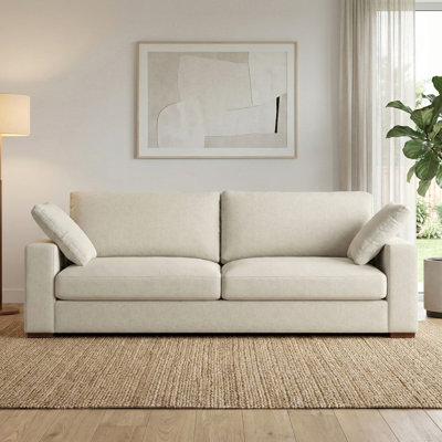 Charlie Deep Seater Sofa, Performance Fabric Couch for Living Room, Stain-Resistant Contemporary Sofa