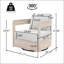 Fauteuil club pivotant en bois Telluride, finition blanc clair avec coussin beige-1041367469