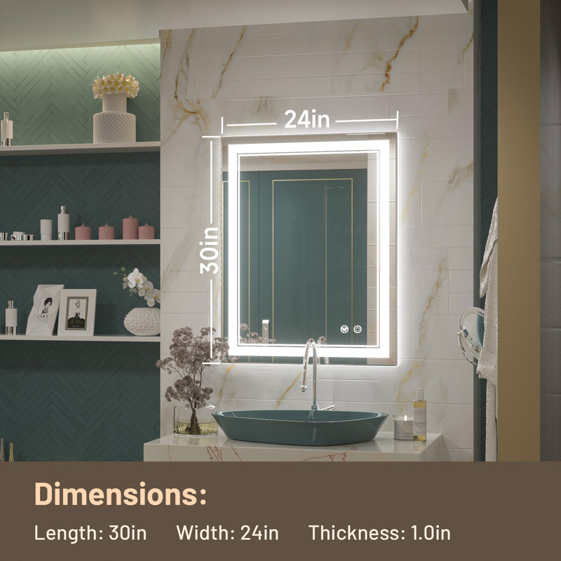Miroir de salle de bain Kaelia, 24 po x 30 po
