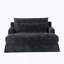 Canapé-lit en chenille, canapé Cama de 59,5 pouces, canapé-lit, canapé causeuse, canapé décontracté avec surface texturée et deux coussins, convient au salon, noir-1617801330
