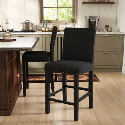 Hort Upholstered Counter Stool with Solid Wood Frame