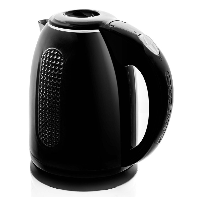 OVENTE Electric Kettle, 1.7L Double Wall Stainless Steel Insulated Water Boiler & Heater for Coffee or Tea, 1100W Fast Boiling with Auto Shut-Off, Boil-Dry Protection & Secure Locking Lid, Black KD64B