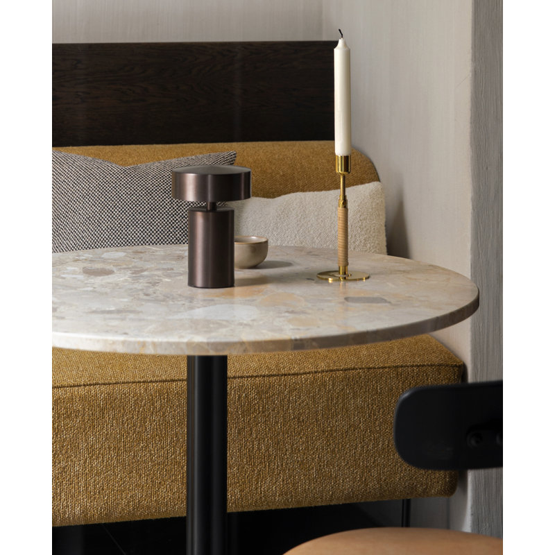 Harbour Round Dining Table, 31.5" W x 31.5" L, Standard Height, Off White Marble