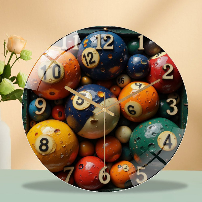 Horloge murale moderne en verre 12 po