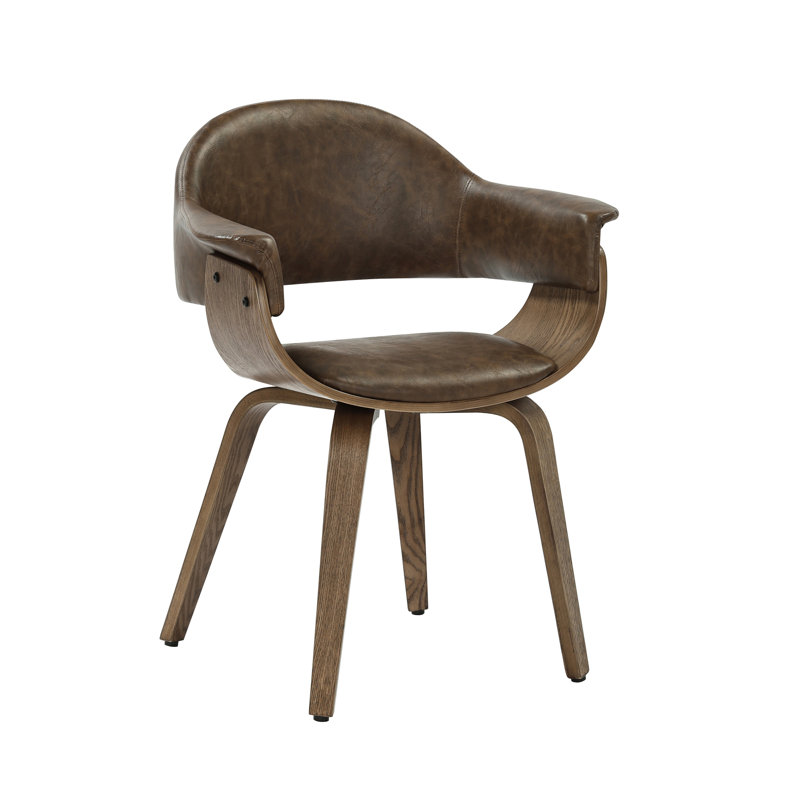 45.5cm H Polyurethane Upholstered Round Back Armchair in TUNDRA