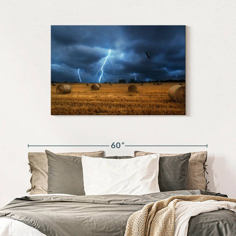 Alvord Lightning Over Field, H 30 po x l 45 po