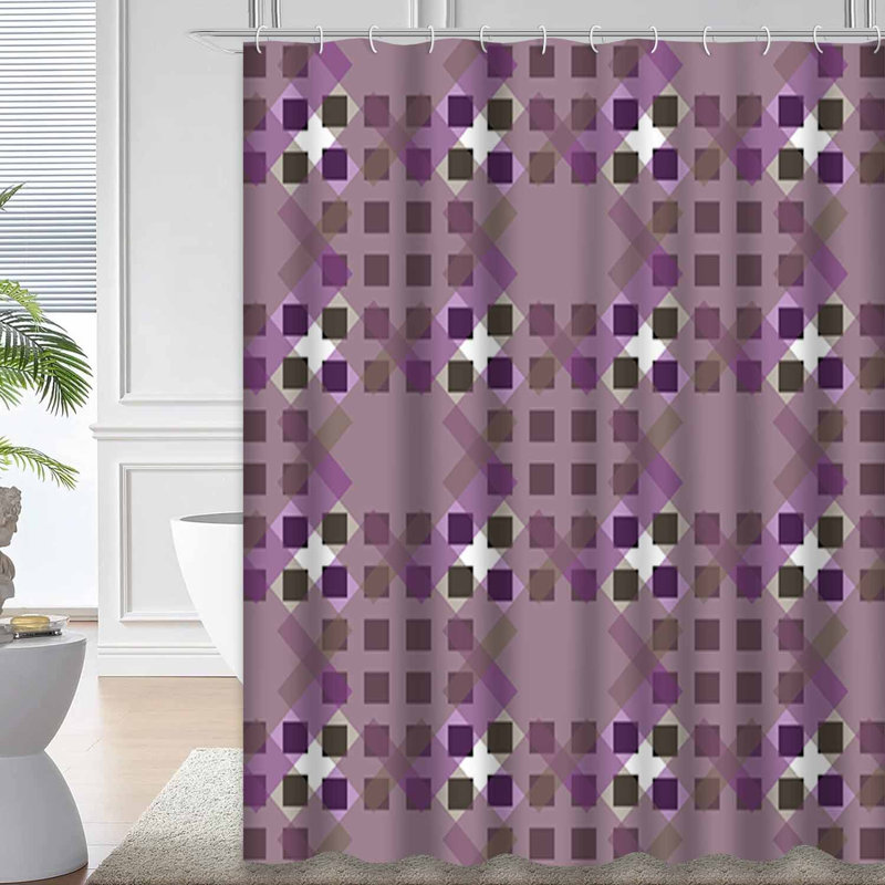 Rideau de douche Tartan, L 72 po x l 78 po