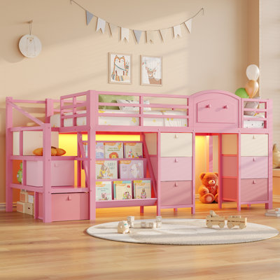 Bookcase Bed with 6 drawers