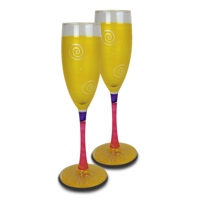 Flûte à champagne Péruvienne Splendor Turquoise 8,5 oz