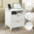  Drift 2 Drawer Nightstand with Charging Station, Bedside Table with Storage Drawers, Night Stand for Bedroom, End Table or Side Table for Living Room, 15.5" D x 18.9" W x 24" H, White-1807763618