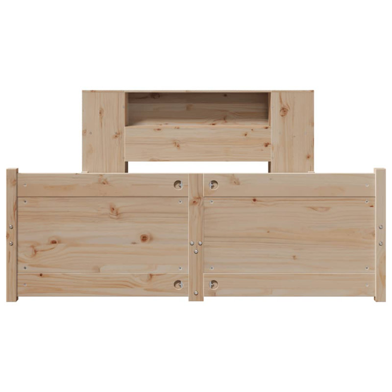 Bookcase Bed Without Mattress Solid Wood Pine, Small Double (4')