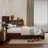 Akanthou Solid Wood Storage Bookcase Platform Bed with Footboard & Under Bed Drawers-725538330-725538329