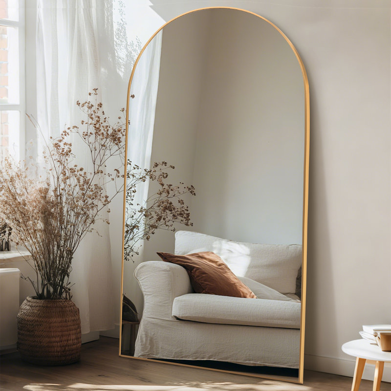 Andin Arch Metal Full Length Mirror, Gold, 71" x 32"