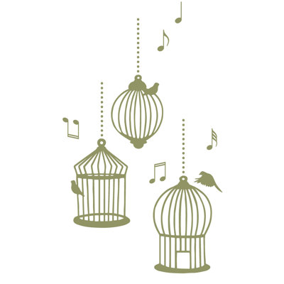 Décalcomanie murale cages d’oiseaux de chanson