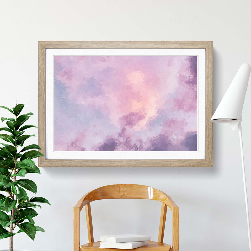 Cloud Mist In Abstract - Picture Frame Painting Print, 27cm H x 36cm W x 2cm D, Oak Framed